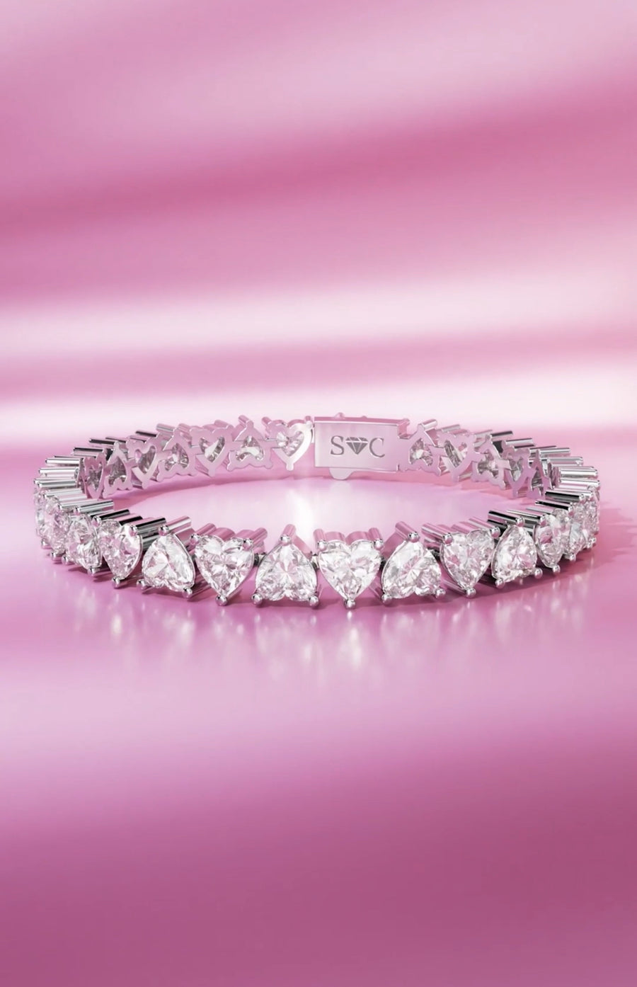 Queen of Hearts Lab Diamond Tennis Bracelet
