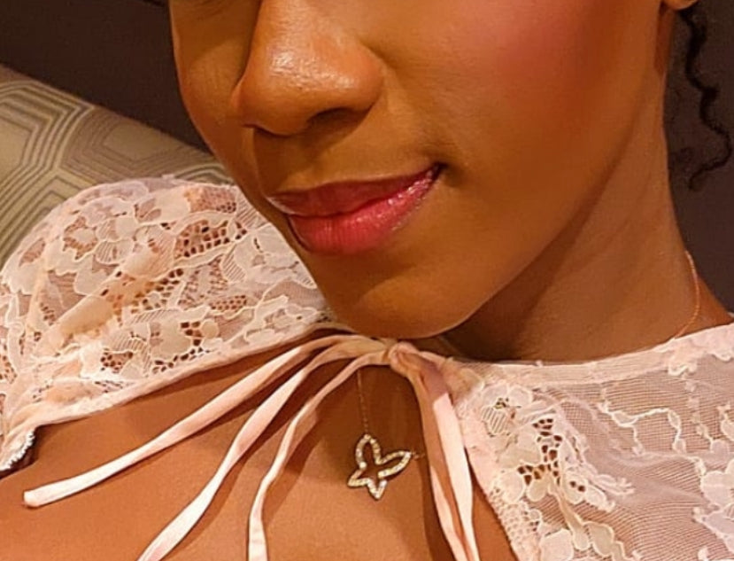 Whispering Wings Butterfly Diamond Necklace