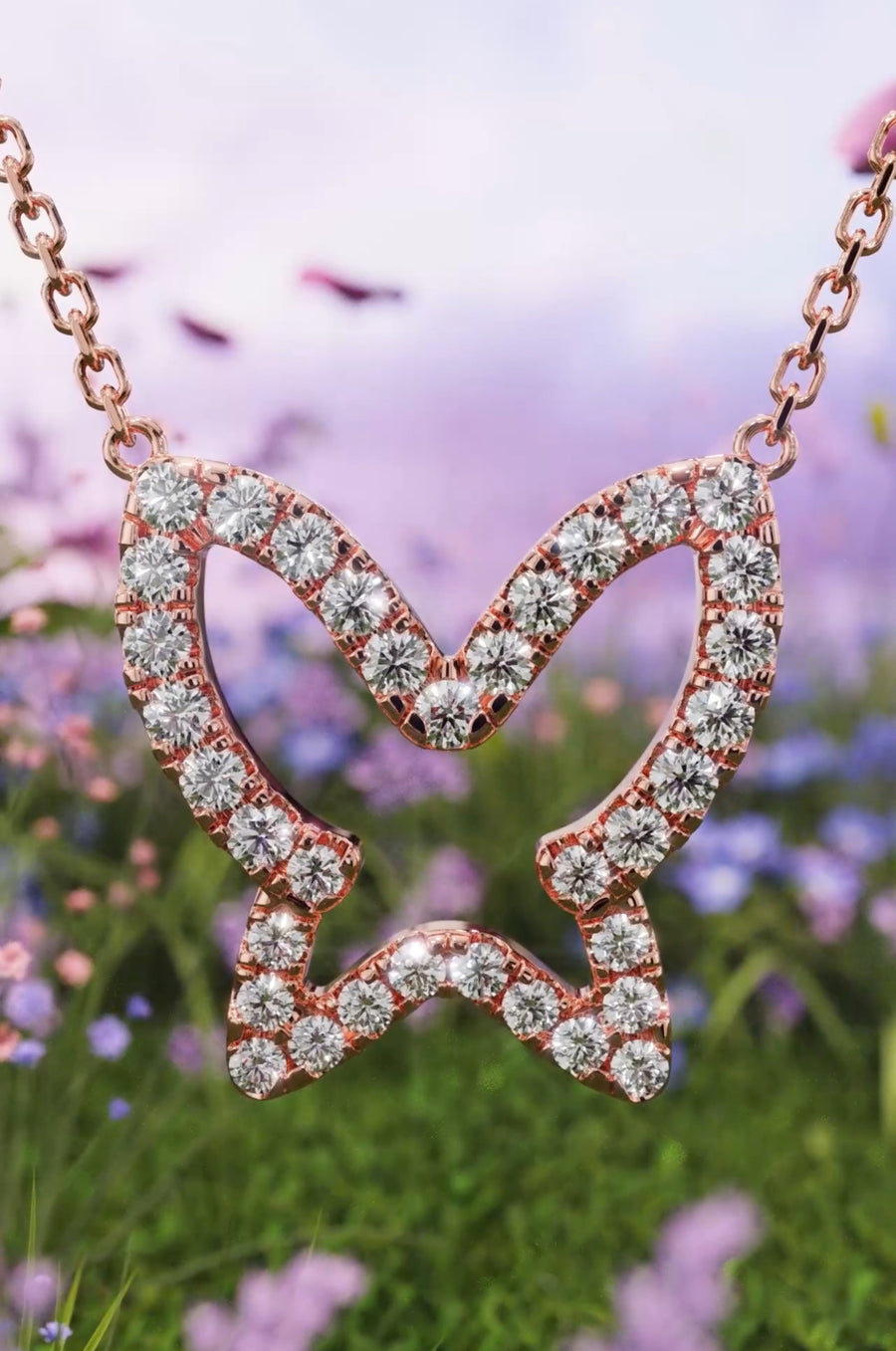 Whispering Wings Butterfly Diamond Necklace
