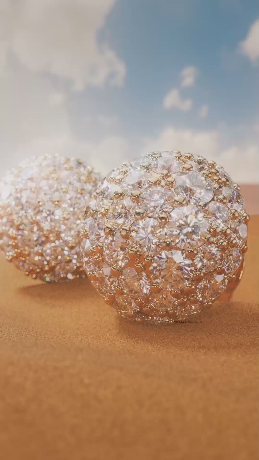 Divine Diamond Dome Earrings