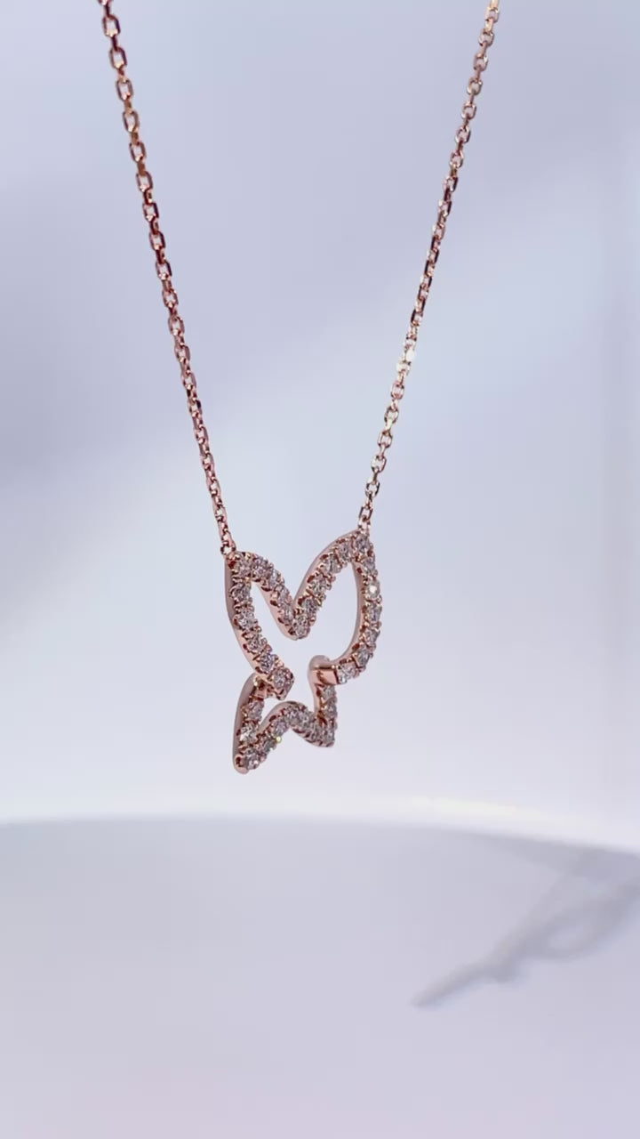 Whispering Wings Butterfly Diamond Necklace