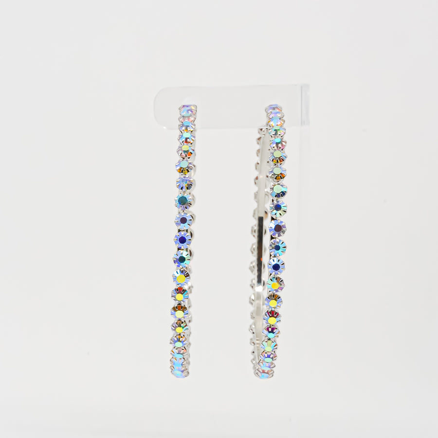 Atlanta Iridescent Crystal AB Hoop Earrings