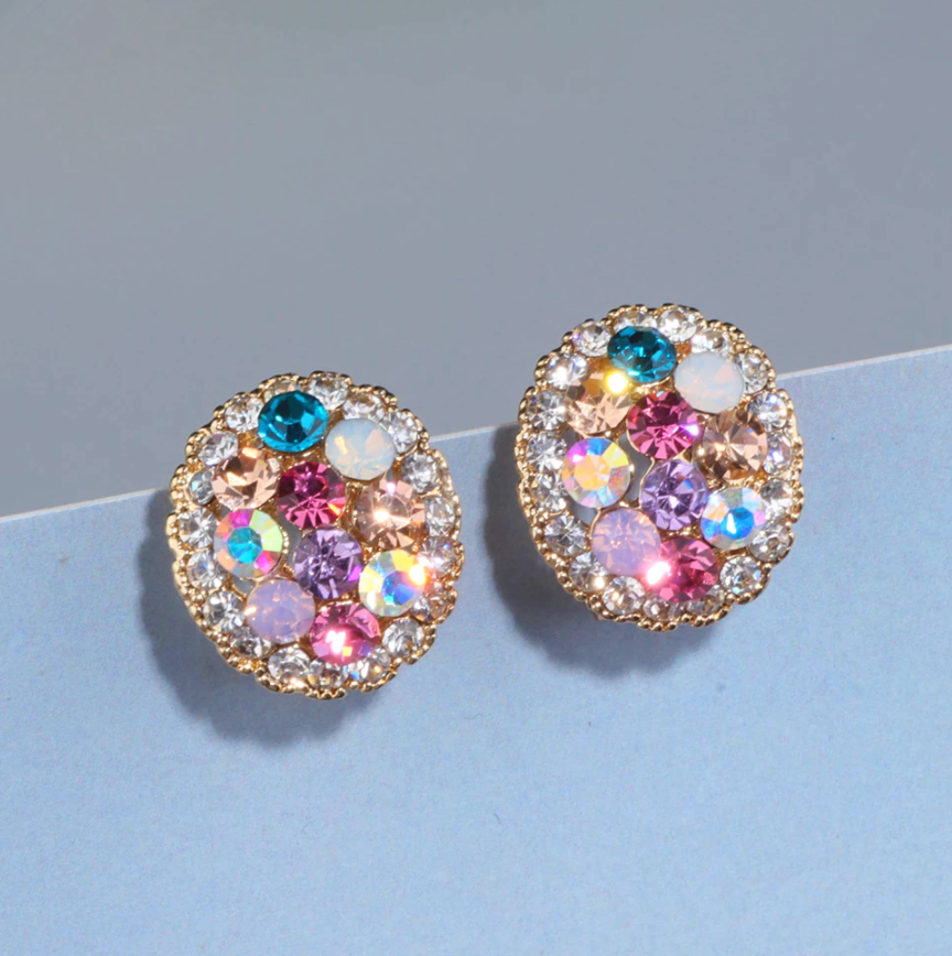 Mecca Multicolor Crystal Earrings