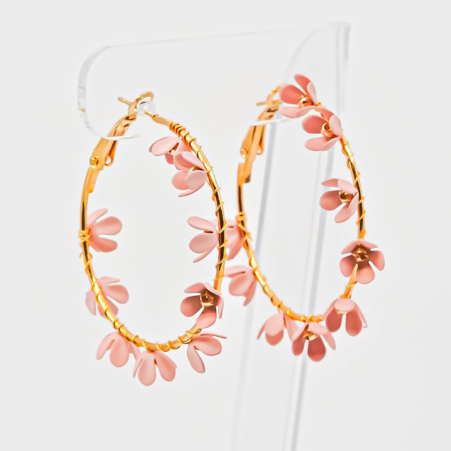 Summer Flower Hoop Earrings