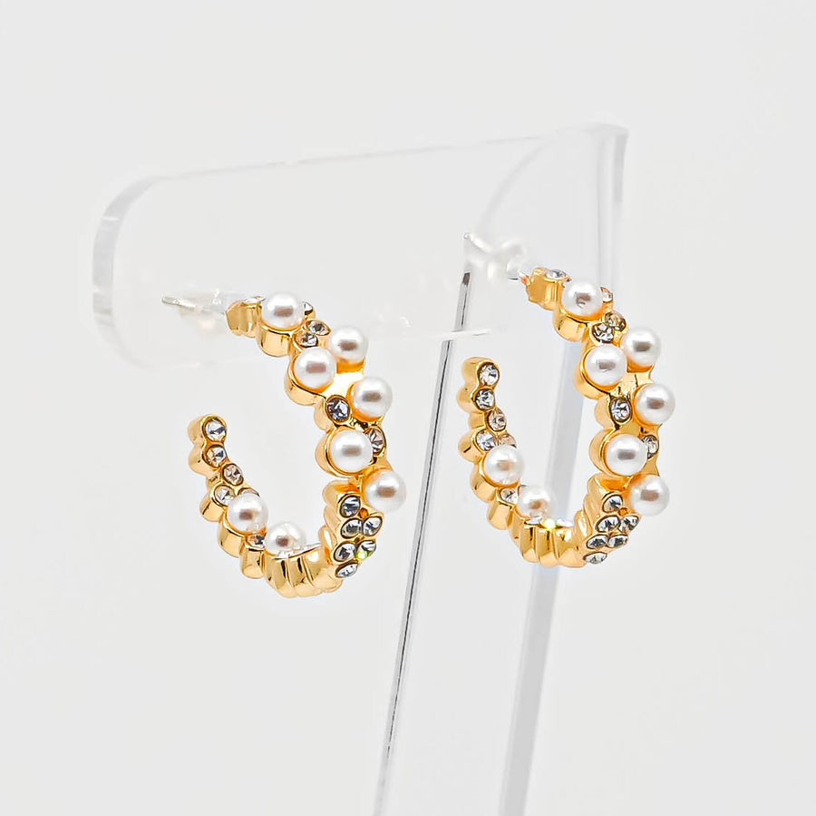 Kamila Pearl Crystal Earrings