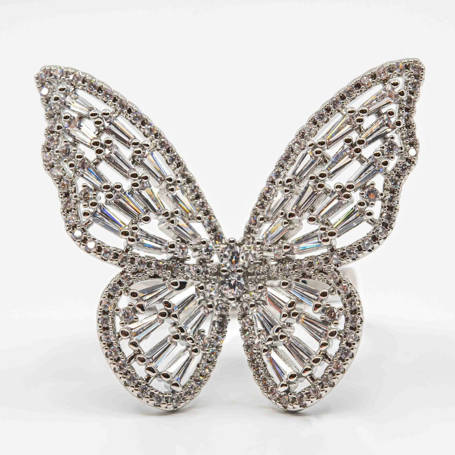 Social Butterfly Crystal Ring