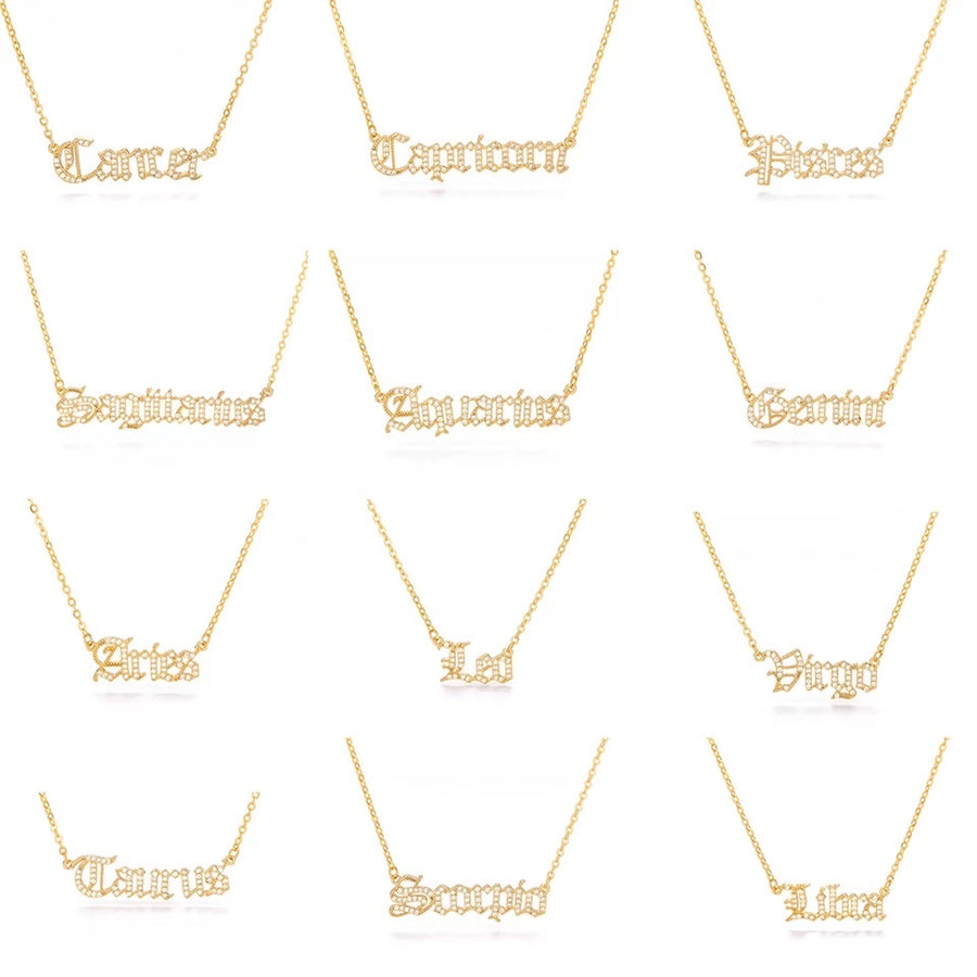 What’s Your Sign Zodiac Crystal Necklace