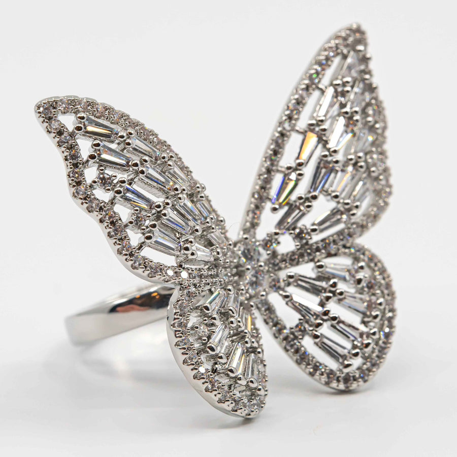 Social Butterfly Crystal Ring