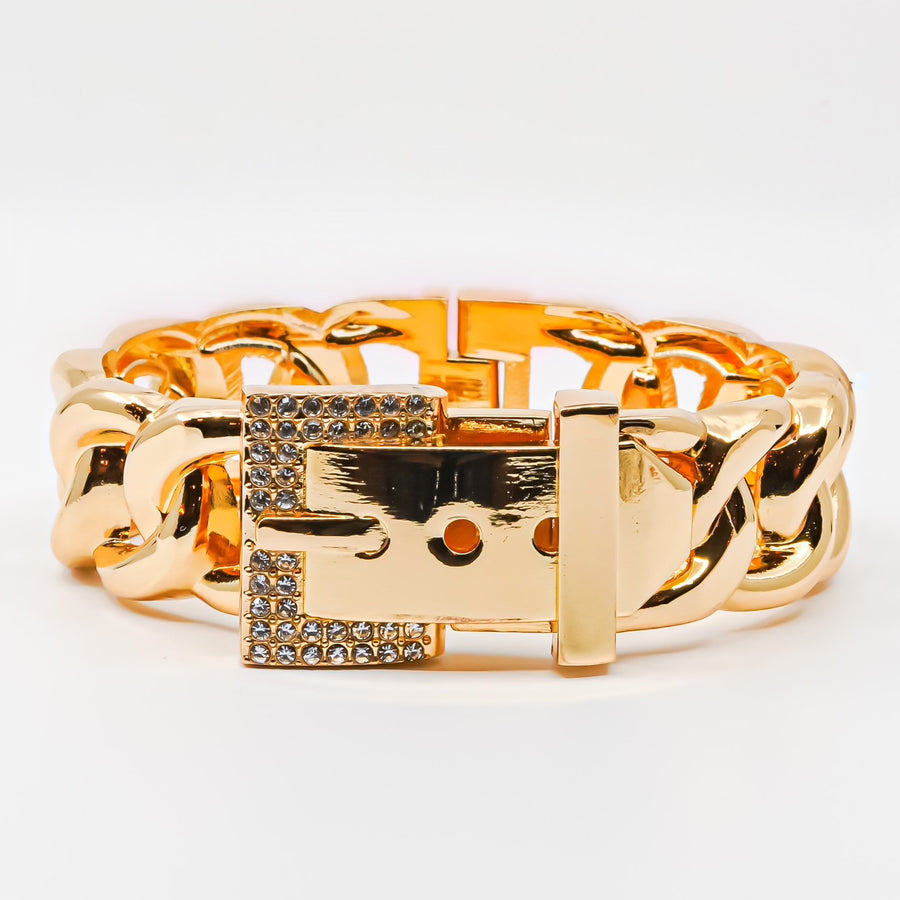 Cuban Link Crystal Buckle Cuff