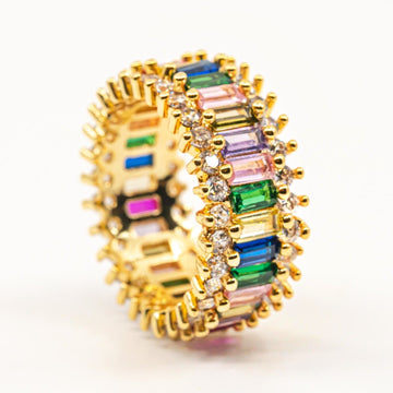 Marchioness Rainbow Crystal Eternity Band