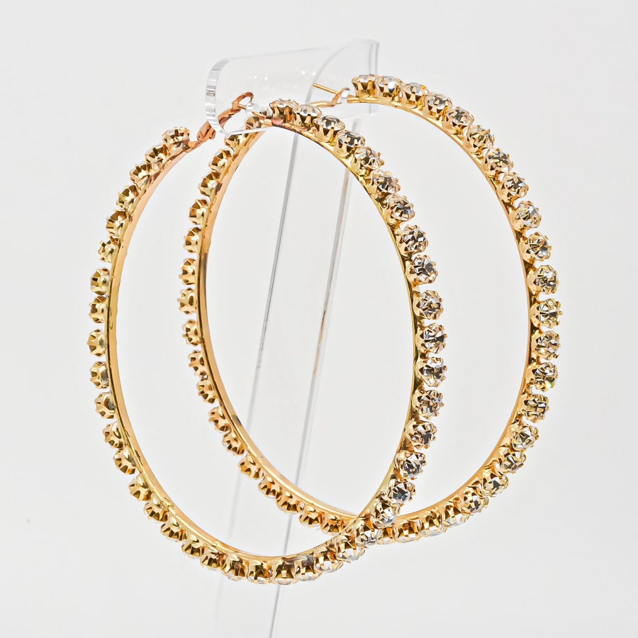 New York Clear Crystal Hoop Earrings