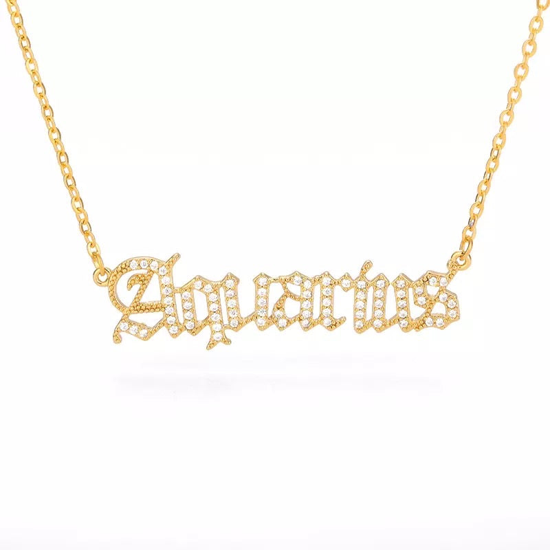 What’s Your Sign Zodiac Crystal Necklace