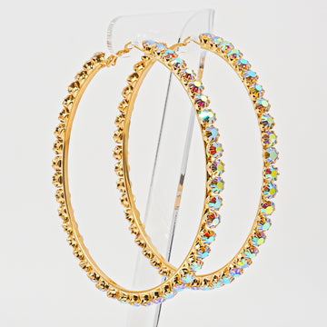 Atlanta Iridescent Crystal AB Hoop Earrings