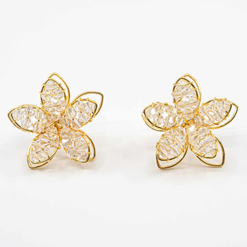 Dhalia Crystal Flower Earrings