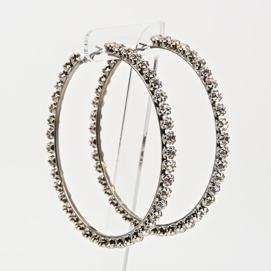 New York Clear Crystal Hoop Earrings