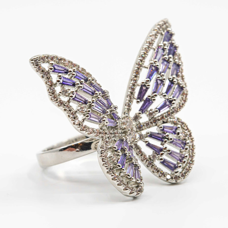 Social Butterfly Crystal Ring