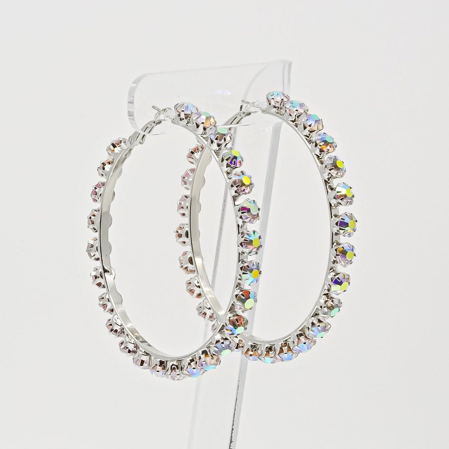 Miami Iridescent Crystal AB Hoop Earrings