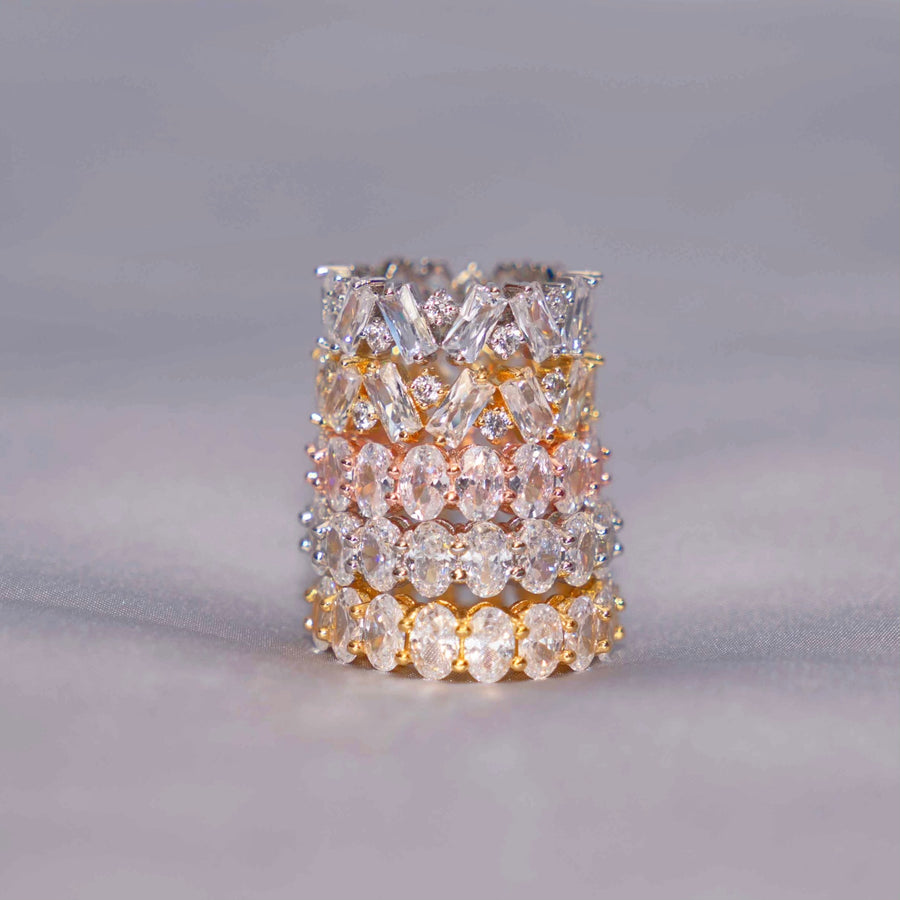 Queen Clear Crystal Eternity Band