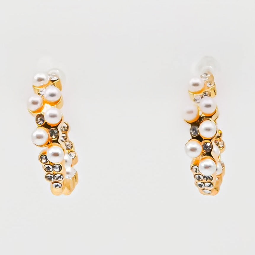 Kamila Pearl Crystal Earrings