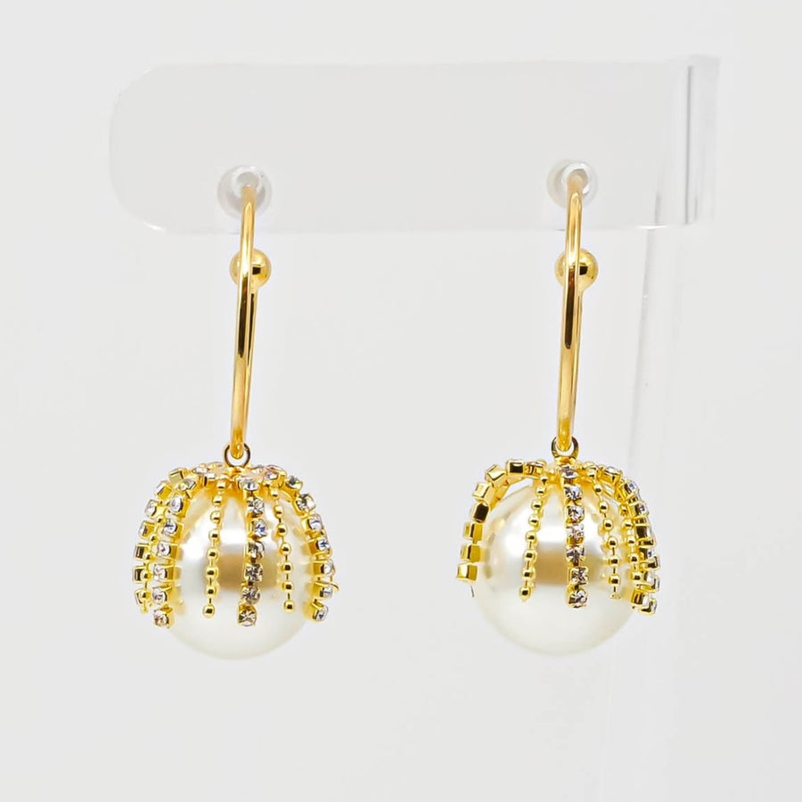 Chandelier Pearl Crystal Earrings