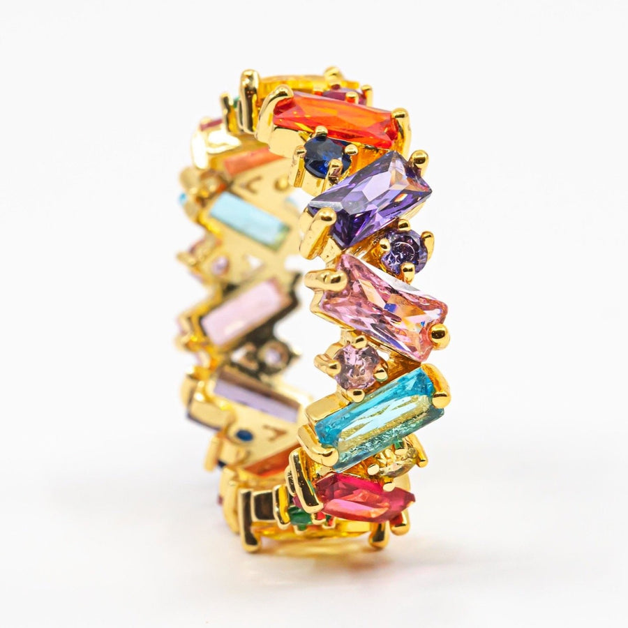 Princess Rainbow Crystal Eternity Band