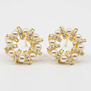 Catherine Crystal Pearl Earrings