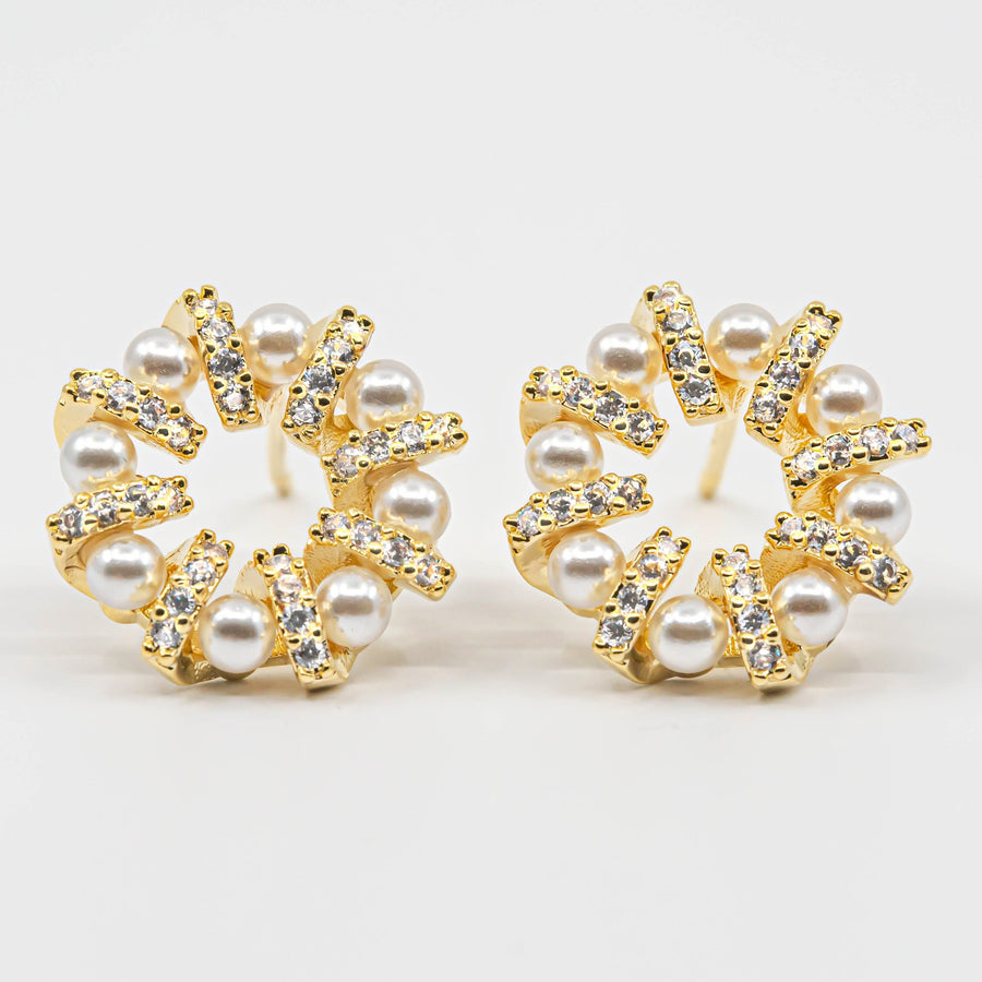 Catherine Crystal Pearl Earrings