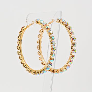 Miami Iridescent Crystal AB Hoop Earrings